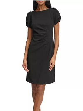 Karl Lagerfeld Paris Ruched Sleeve Sheath Dress